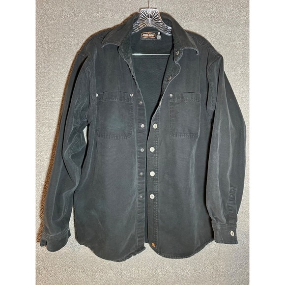 Jesse James Shirt Men’s Size Med Black Bikercore Workwear Short Sleeve Mechanic - Picture 1 of 8